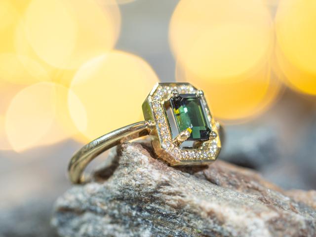 Prasiolith Ring Handarbeit Unikat